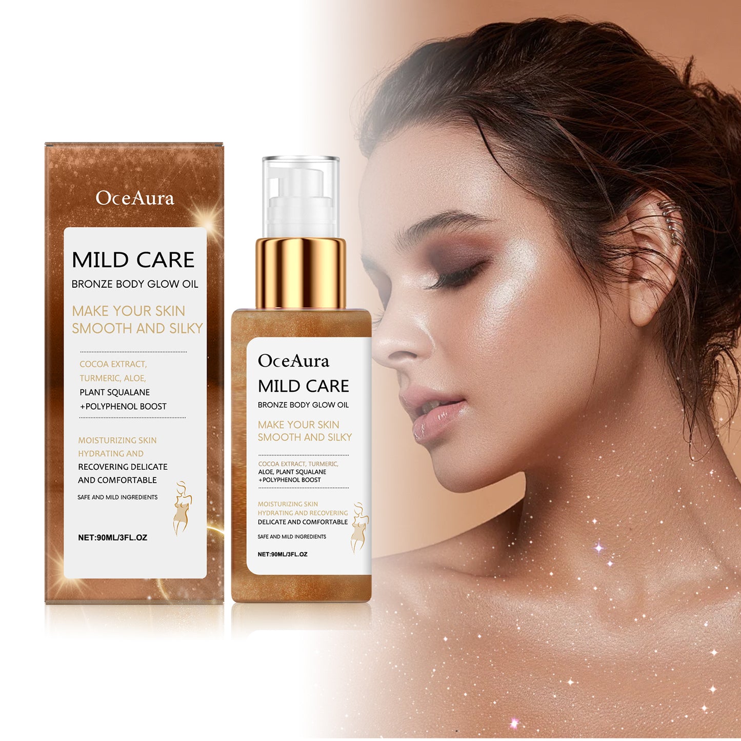 LuxeGlow Shimmer Body Oil